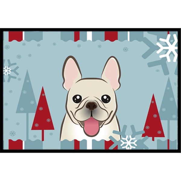 Carolines Treasures Winter Holiday French Bulldog Indoor and Outdoor Mat- 24 x 36 in. BB1734JMAT - main